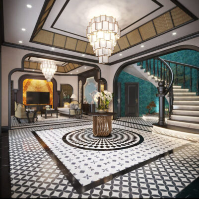 nội thất biệt thư phong cách Indochine