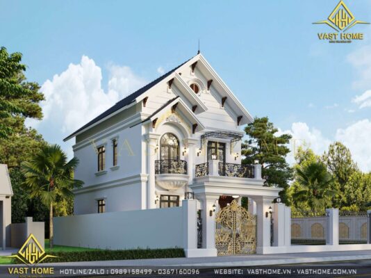 Biệt thự 2 tầng mái Nhật tân cổ điển