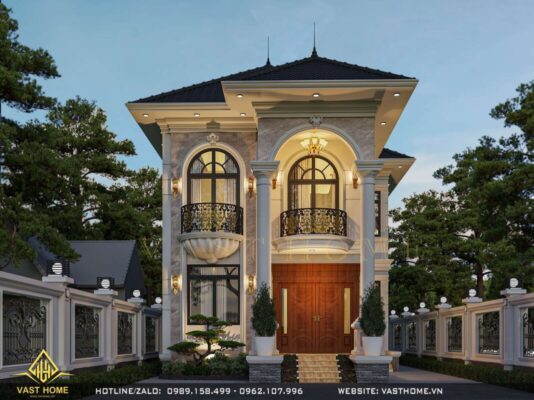 biệt thự tân cổ điển 2 tầng mái Nhật