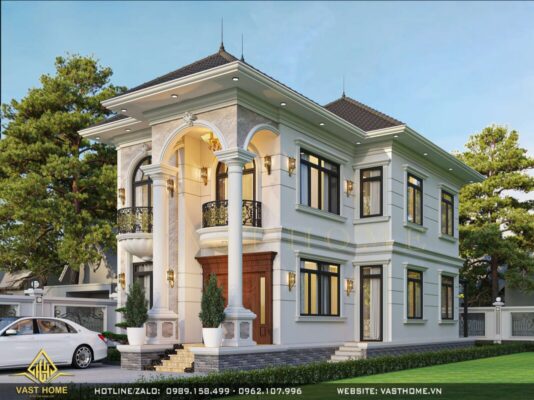 biệt thự tân cổ điển 2 tầng mái Nhật