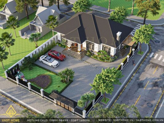 biệt thự 1 tầng mái Nhật