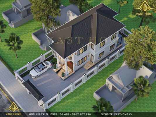 biệt thự tân cổ điển 2 tầng mái Nhật