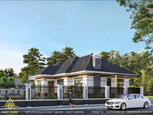 biệt thự 1 tầng mái Nhật