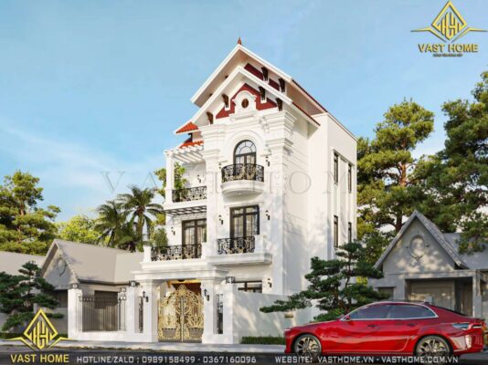 nhà tân cổ điển 3 tầng mái thái
