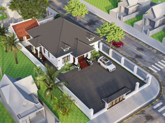 nhà vườn mái nhật