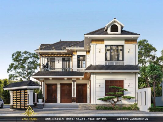 Biệt thự 2 tầng mái Nhật tân cổ điển