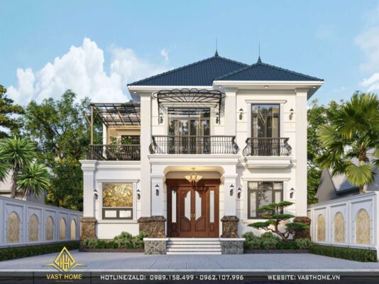 Biệt thự tân cổ điển 2 tầng mái Nhật