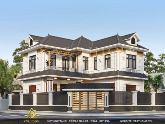 Biệt thự 2 tầng mái Nhật tân cổ điển