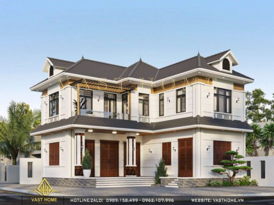 Biệt thự 2 tầng mái Nhật tân cổ điển