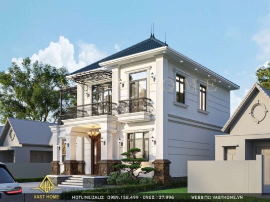 Biệt thự tân cổ điển 2 tầng mái Nhật