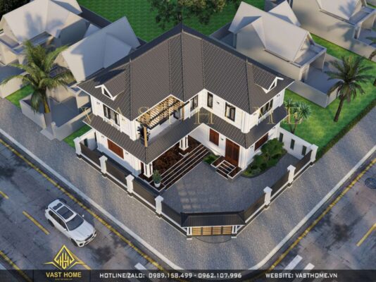 Biệt thự 2 tầng mái Nhật tân cổ điển