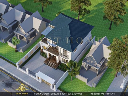 Biệt thự tân cổ điển 2 tầng mái Nhật