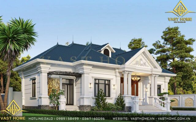 Biệt thự 1 tầng tân cổ điển mái Nhật