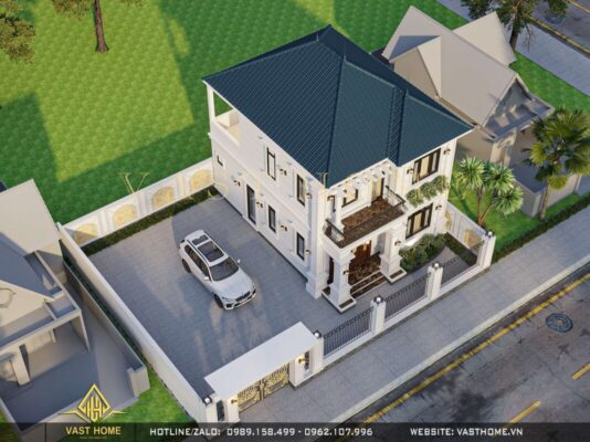 Biệt thự tân cổ điển 2 tầng mái Nhật