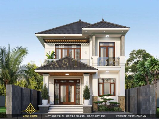 Biệt thự 2 tầng mái Nhật hiện đại