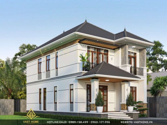 Biệt thự 2 tầng mái Nhật hiện đại