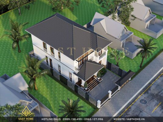 Biệt thự 2 tầng mái Nhật hiện đại