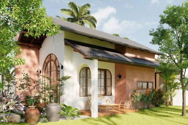 Nhà Vườn 1 Tầng Phong Cách Địa Trung Hải
