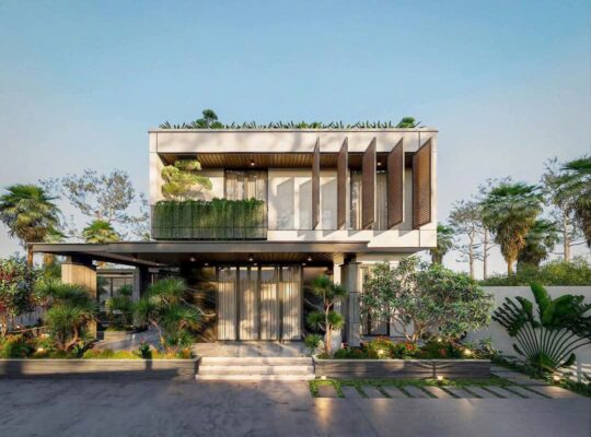 biệt thự hiện đại 2 tầng