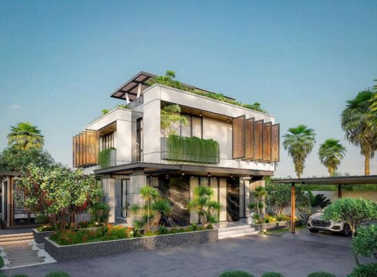 biệt thự hiện đại 2 tầng