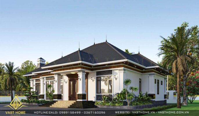 biệt thự 1 tầng mái Nhật hiện đại