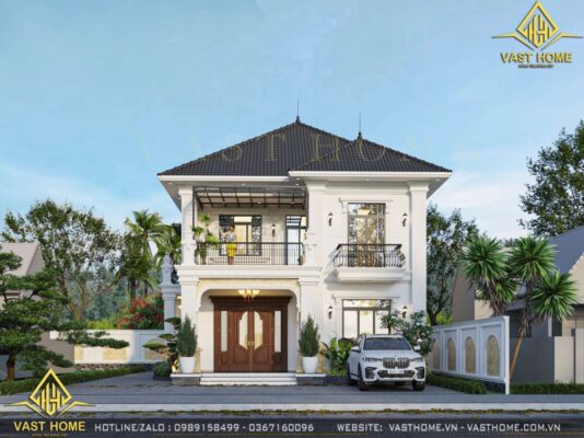 Biệt thự 2 tầng mái Nhật tân cổ điển
