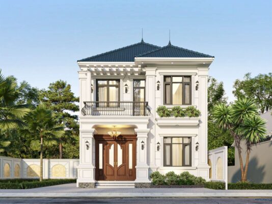 Biệt thự tân cổ điển 2 tầng mái Nhật