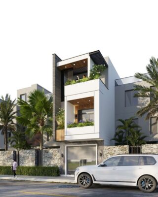 Nhà phố 2 tầng hiện đại có sân thượng