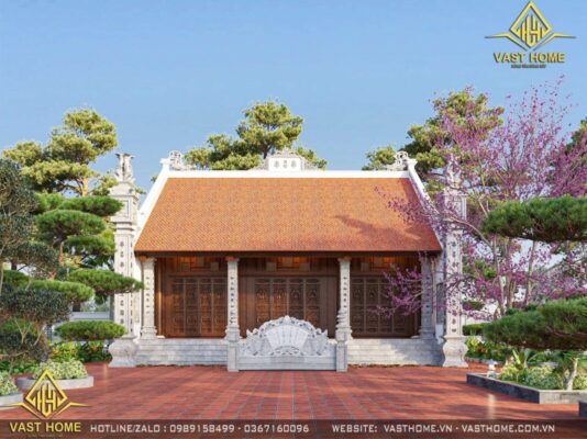 nhà thờ họ truyền thống 3 gian mái ngói