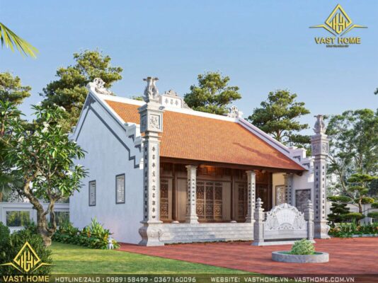 nhà thờ họ truyền thống 3 gian mái ngói