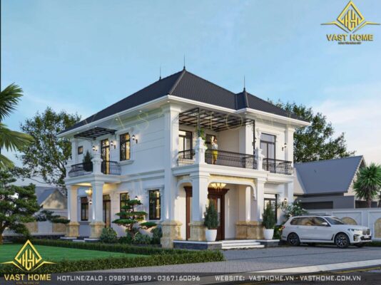 Biệt thự 2 tầng mái Nhật tân cổ điển