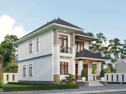 Biệt thự 2 tầng mái Nhật hiện đại