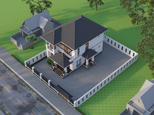 Biệt thự 2 tầng mái Nhật hiện đại