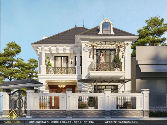 Biệt thự tân cổ điển 2 tầng mái Nhật