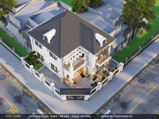 Biệt thự tân cổ điển 2 tầng mái Nhật