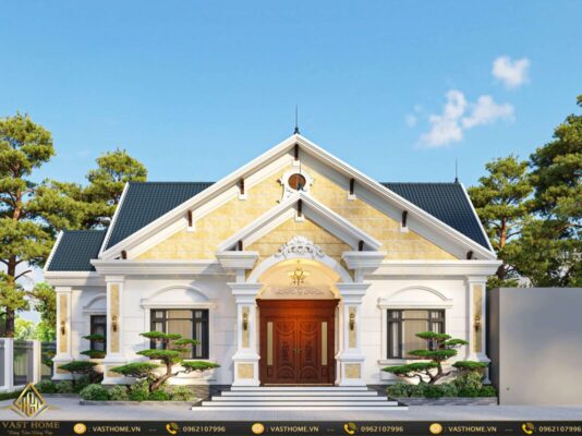Biệt thự tân cổ điển 1 tầng mái Nhật