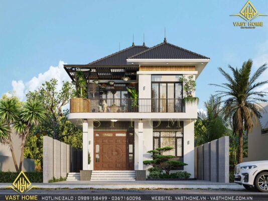 Nhà phố 2 tầng mái Nhật hiện đại