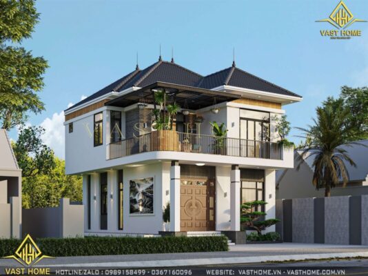 Nhà phố 2 tầng mái Nhật hiện đại