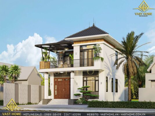 Nhà phố 2 tầng mái Nhật hiện đại