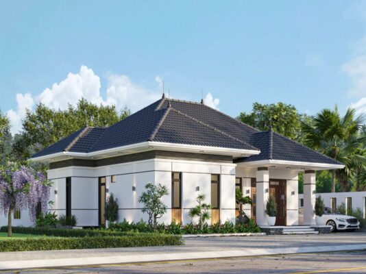 nhà cấp 4 mái Nhật hiện đại
