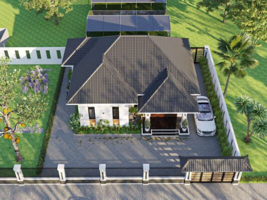 nhà cấp 4 mái Nhật hiện đại