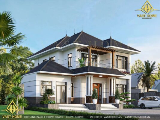Biệt thự 2 tầng mái Nhật hiện đại