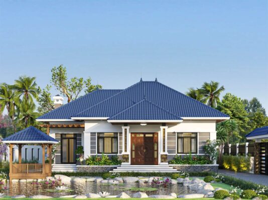 nhà vườn 1 tầng mái Nhật