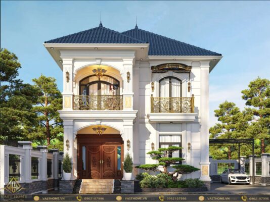 biệt thự tân cổ điển 2 tầng mái Nhật