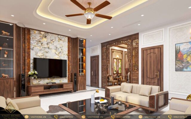 nội thất phòng khách nhà phố hiện đại