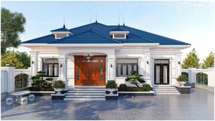 biệt thự 1 tầng tân cổ điển mái Nhật