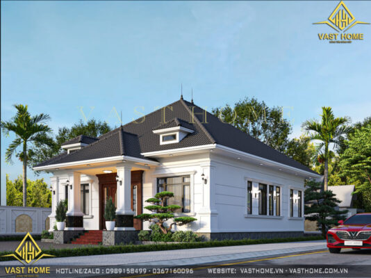 biệt thự tân cổ điển 1 tầng mái Nhật