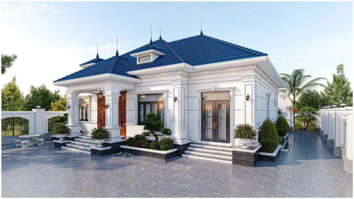 biệt thự 1 tầng tân cổ điển mái Nhật