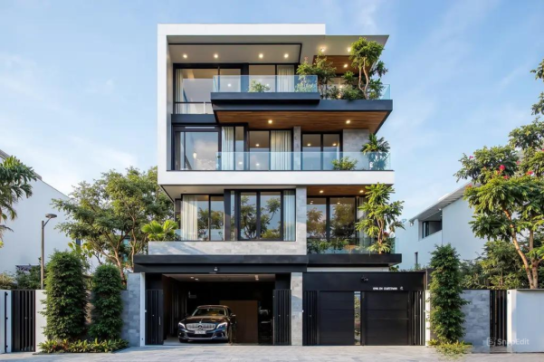 biệt thự hiện đại 4 tầng