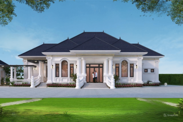 Biệt thự tân cổ điển 1 tầng mái Nhật